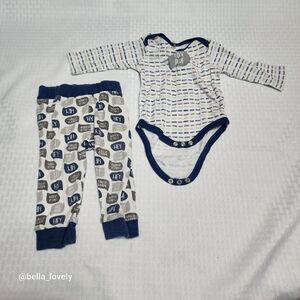 🏖 3-6 Months Infant Baby Matching Set Long Sleeve Pants Snap Button Onesie